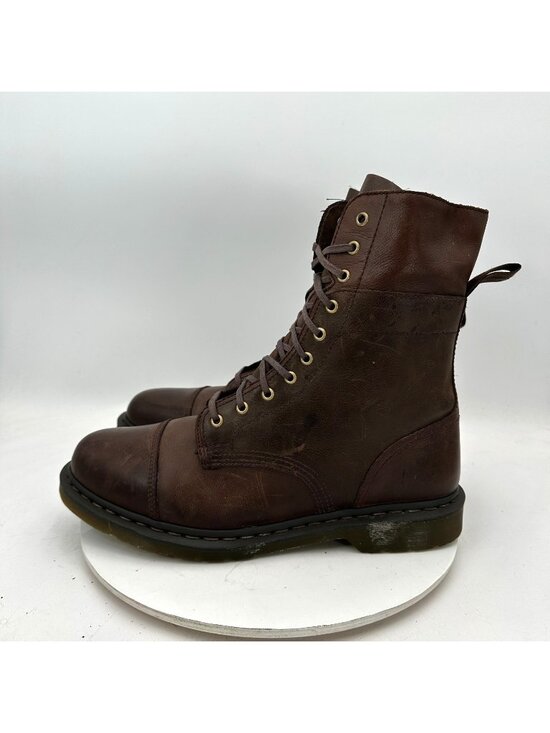 Dr Martens Industrial Leah Men Size 15 Brown Steel Toe Fold Over Combat Boot main image 4